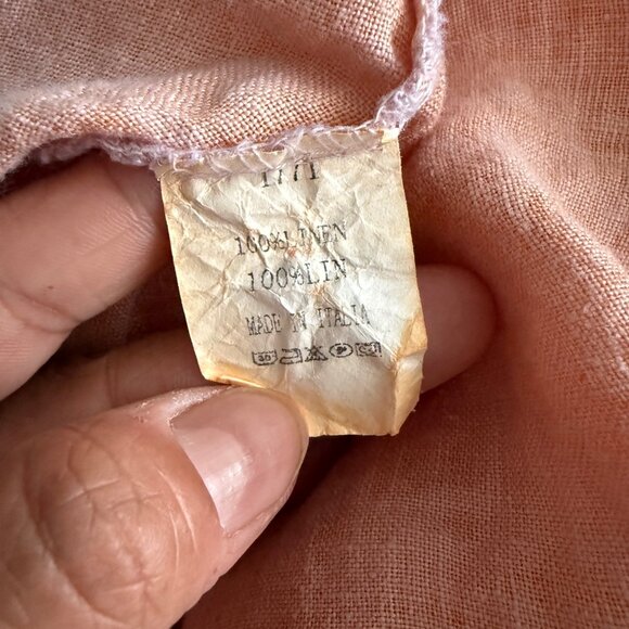 Meo Meli Womens Loose Fit Peach Linen Tunic Dress Made In Italy - Picture 5 of 5